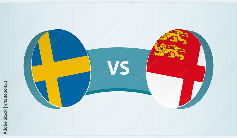 Sweden versus Sark, team sports competition concept. Sweden versus Sark, team sports competition concept.