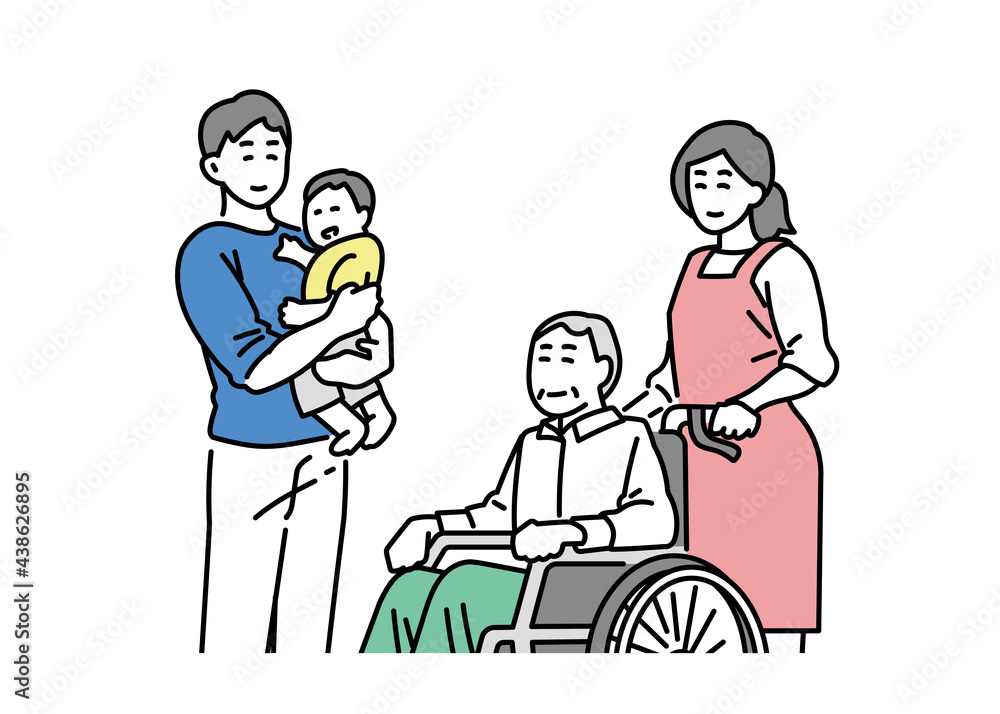 すべての人に健康と福祉を さまざまな年齢のイラスト すべての人に健康と福祉を さまざまな年齢のイラスト