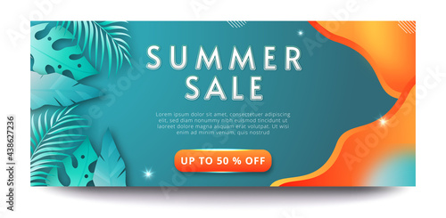Summer sale web banner template