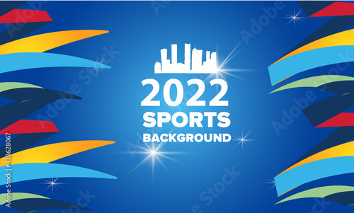 Sports background with ribbons Winter sport competitions, winter sports, vector illustration