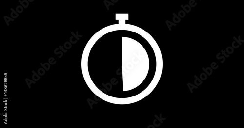 Clock icon animation with optional luma matte. Alpha Luma Matte included. 4k video