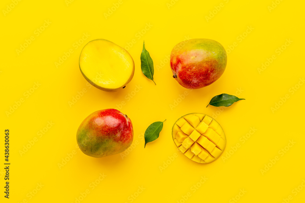 Mango layout - tropical fruits abstract background Mango layout - tropical fruits abstract background