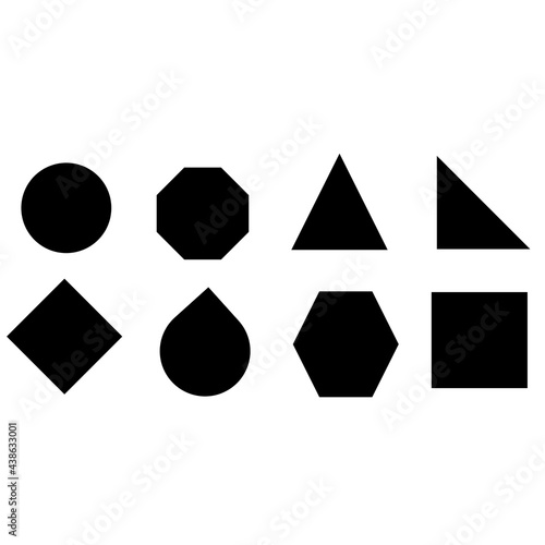 black logo icon various shapes 