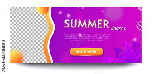 Summer season sale web banner template