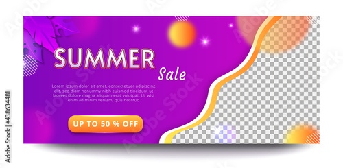 Summer season sale web banner template
