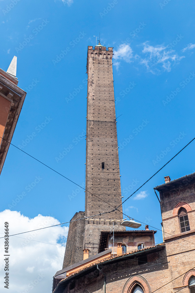 The historic center of Bologna with the Asinelli Tower in the background