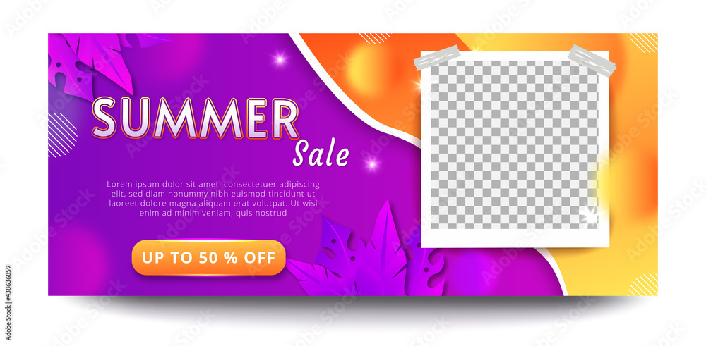 Summer season sale web banner template Summer season sale web banner template