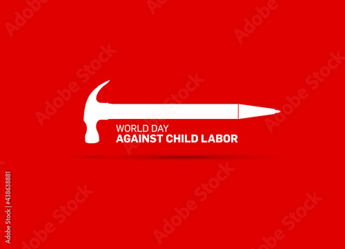 World Day Against Child Labor day concept vector illustration.