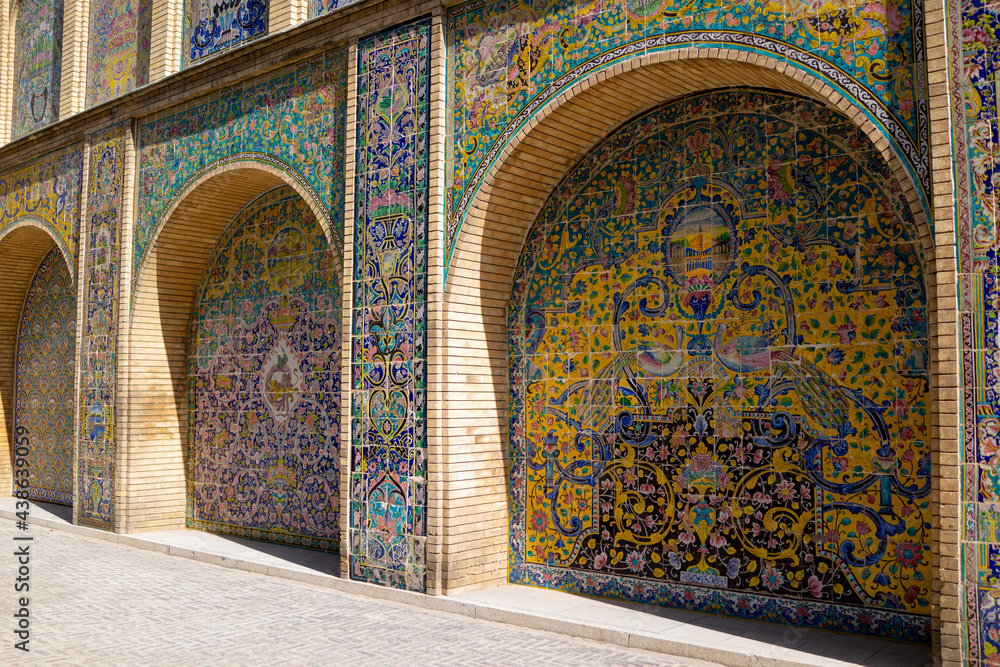 wall of Golestan Palace in Tehran, Iran