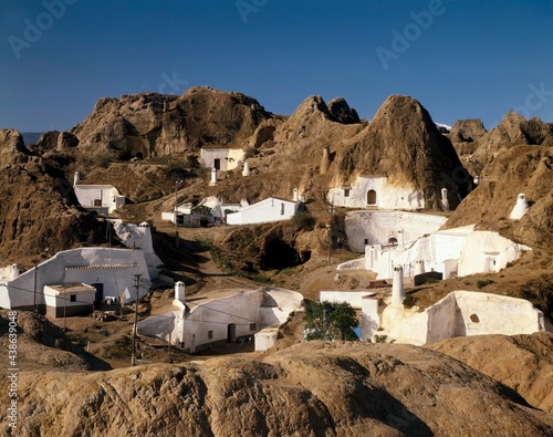 spain, andalusia, guadix, cave dwellings, view, near granada, cave town, tuff, dwelling caves, architectural style, tradition, rock dwellings, culture, sight, outside, 