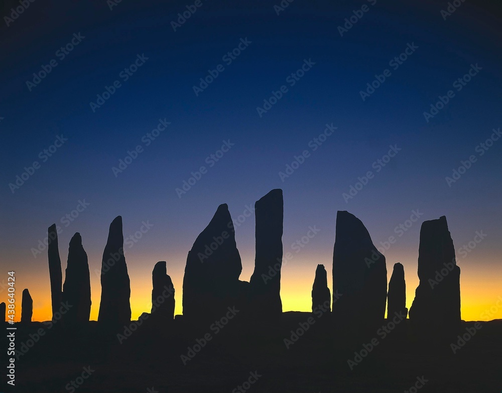 great britain, scotland, isle of lewis, callanish, stone circle, evening, hebrides, 2000 - 1500 bc, ring of callanish, stones, rocks, rock, monoliths, cult place, sight, 