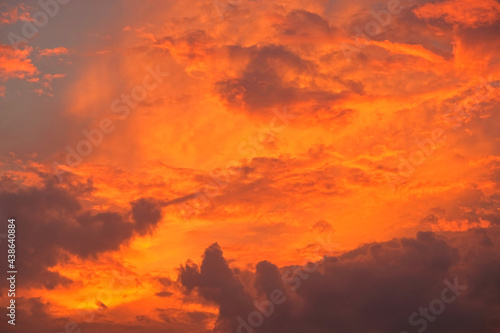 Sunset sky on evening time in summer season, cloud and sky background