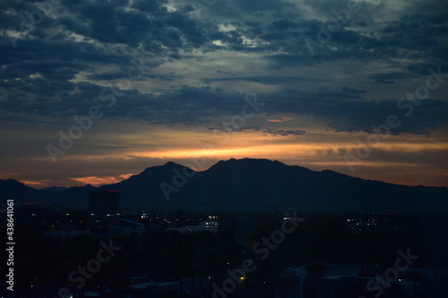 sunset over the city