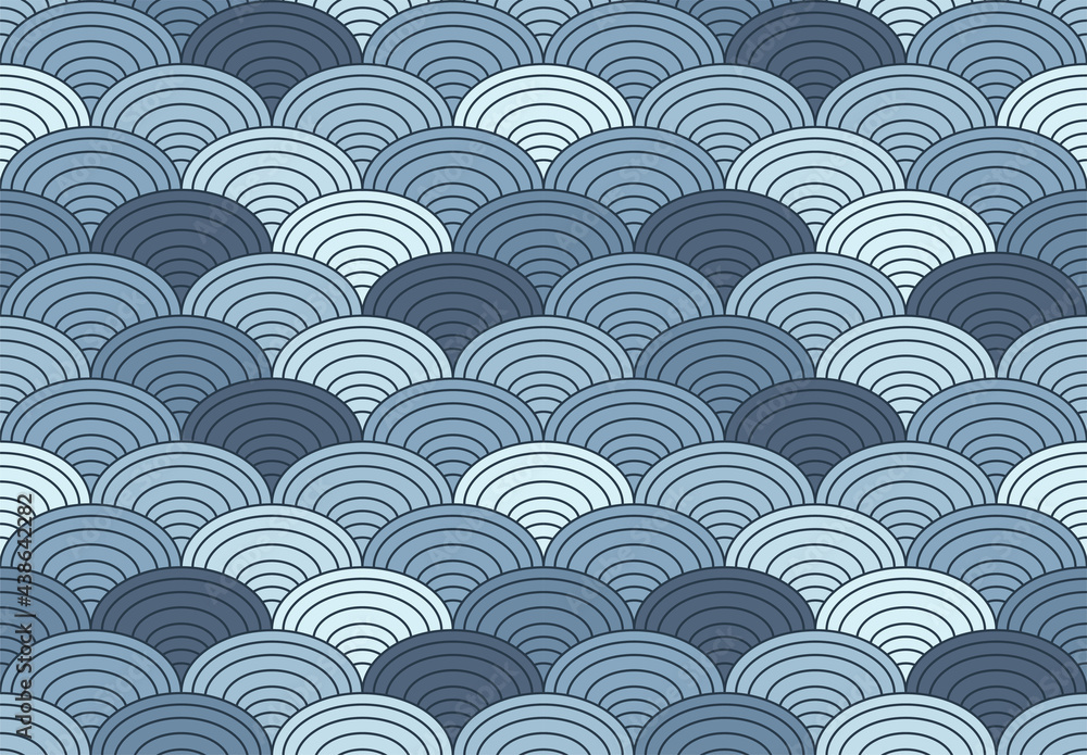 seamless japanese pattern of fish scales in blue colours seamless japanese pattern of fish scales in blue colours