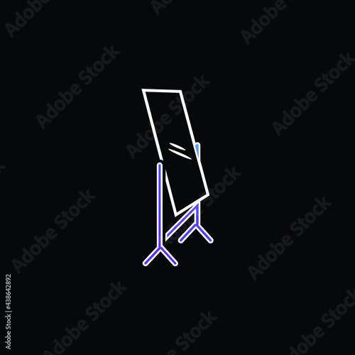 Bedroom Mirror blue gradient vector icon