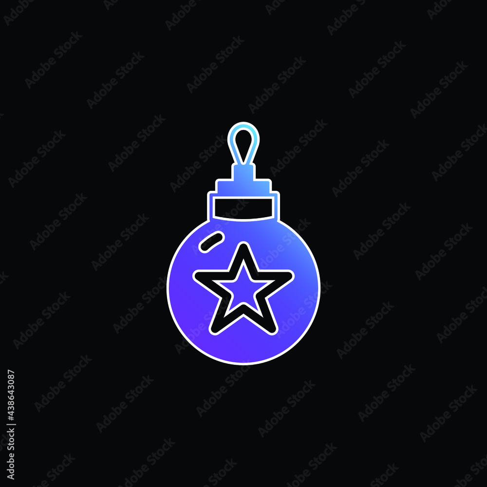 Bauble blue gradient vector icon Bauble blue gradient vector icon