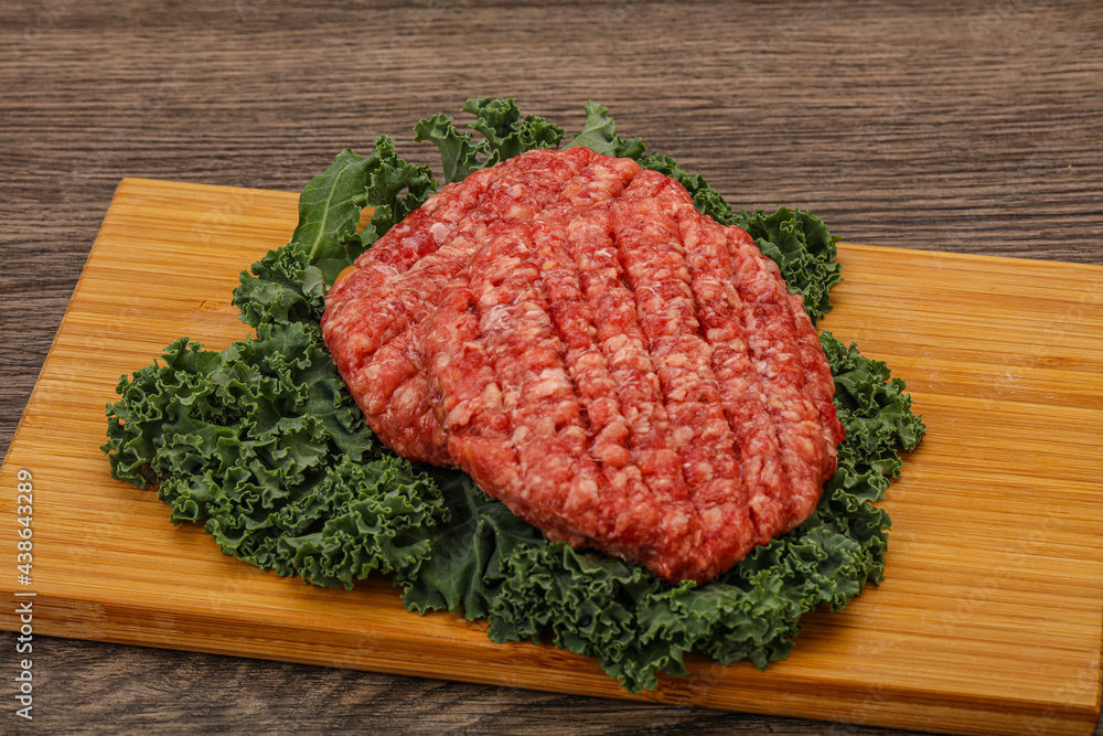 Raw beef burger cutlet for cooking Raw beef burger cutlet for cooking