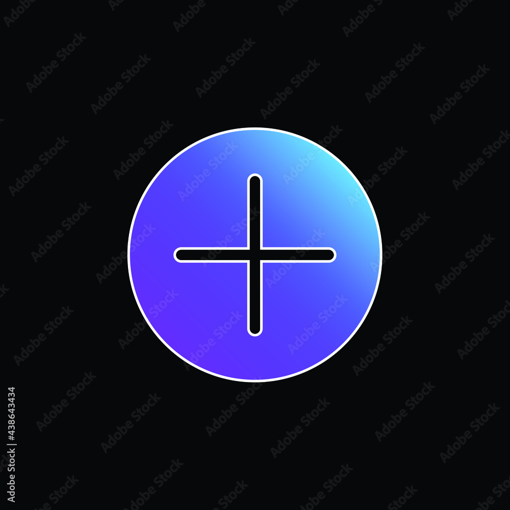 Addition Button blue gradient vector icon Addition Button blue gradient vector icon