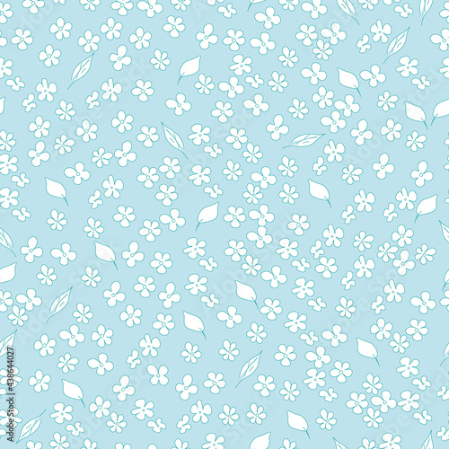  Cute childish seamless vector pattern with flowers. Pattern for children's textiles and clothing. Vector pattern for newborns.