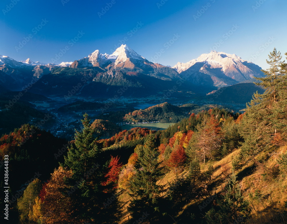 germany, bavaria, berchtesgadener land, autumn landscape, watzmann, 