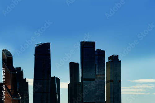 Silhouettes of business skyscrapers and modern office buildings