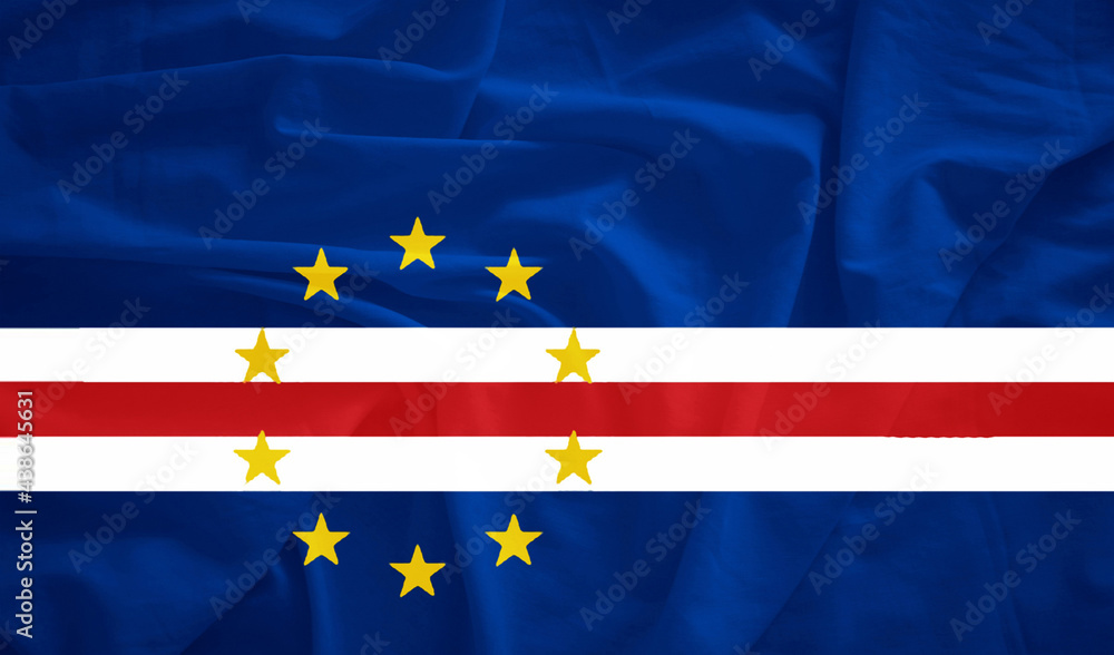 Cape Verde flag with 3d effect Cape Verde flag with 3d effect