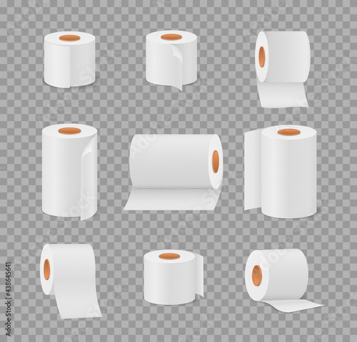 Toilet paper towels roll for bathroom, restroom.