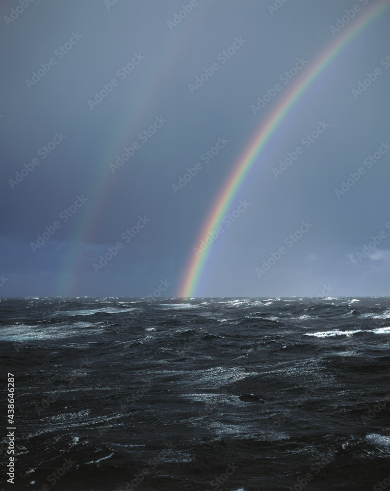 sea, sky, rainbow, 