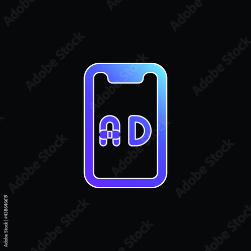 Ads blue gradient vector icon