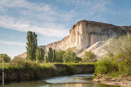 Small river on the background of the White Rock