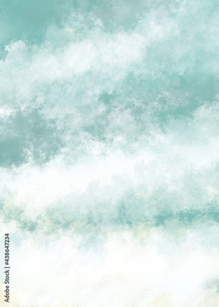 Light green sky  watercolor background.abstract watercolor background, vector illustration