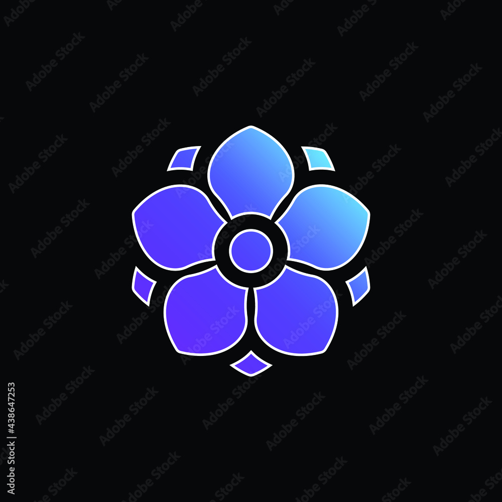 Anemone blue gradient vector icon Anemone blue gradient vector icon