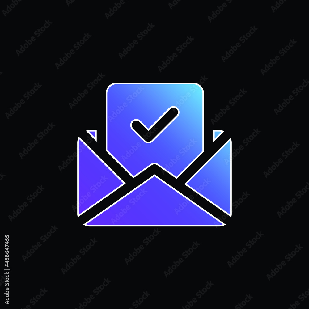 Approve blue gradient vector icon Approve blue gradient vector icon