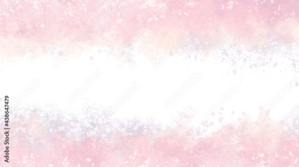 Abstract sweet pink watercolor background with space for text for card design.