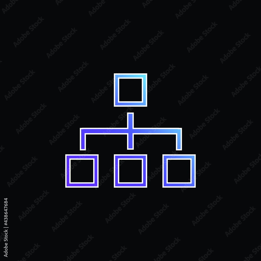 Block Scheme Of Four Squares Outlines blue gradient vector icon