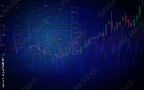 Stock market or forex trading candlestick graph background design for financial investment concept