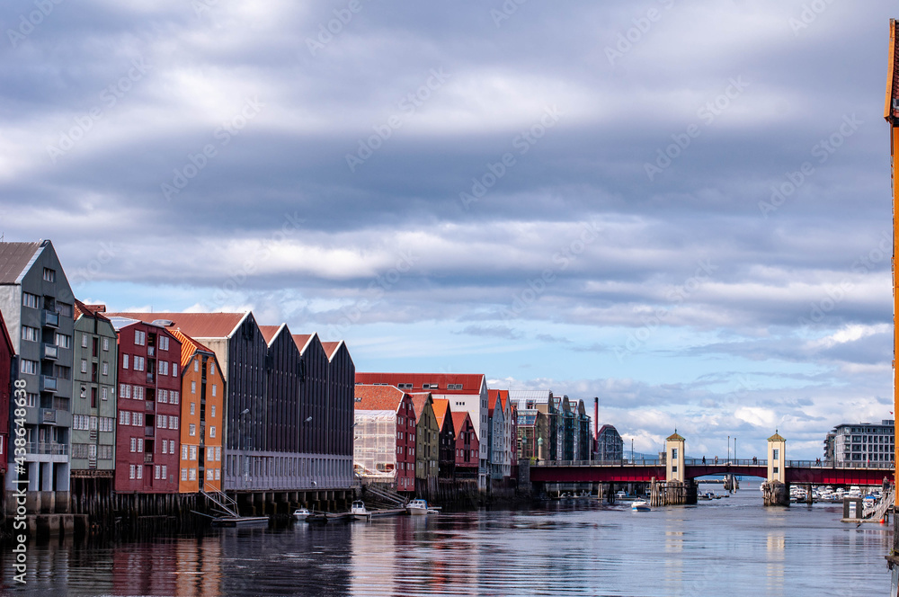 Naklejka premium Norwegian fjord city landscape