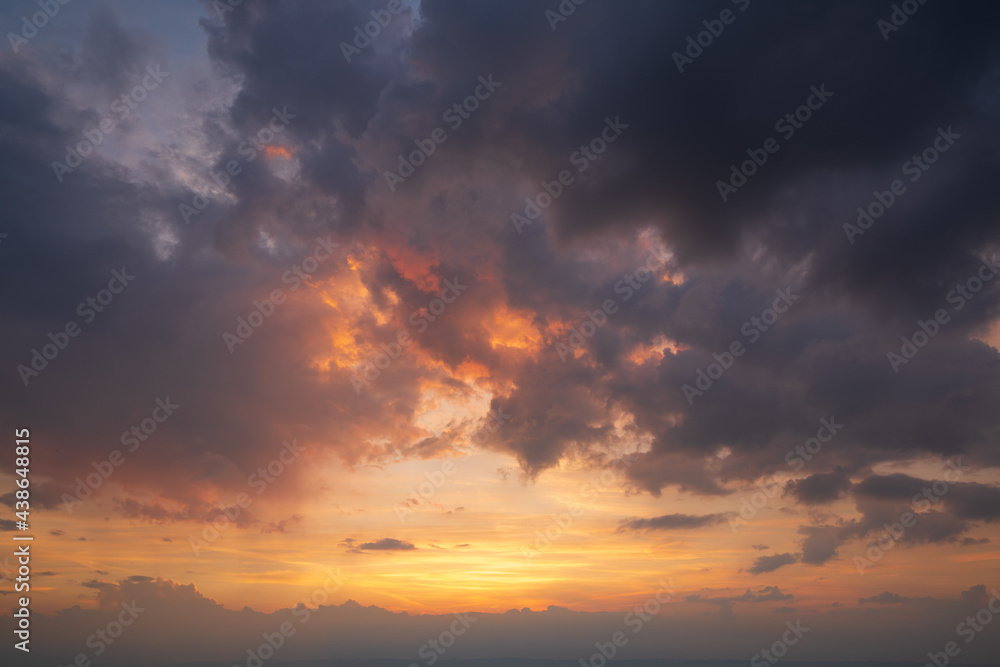 Colourful and dramatic cloud sky at sunset after a thunderstorm Colourful and dramatic cloud sky at sunset after a thunderstorm