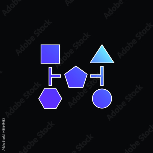 Block Schemes Of Black Shapes blue gradient vector icon