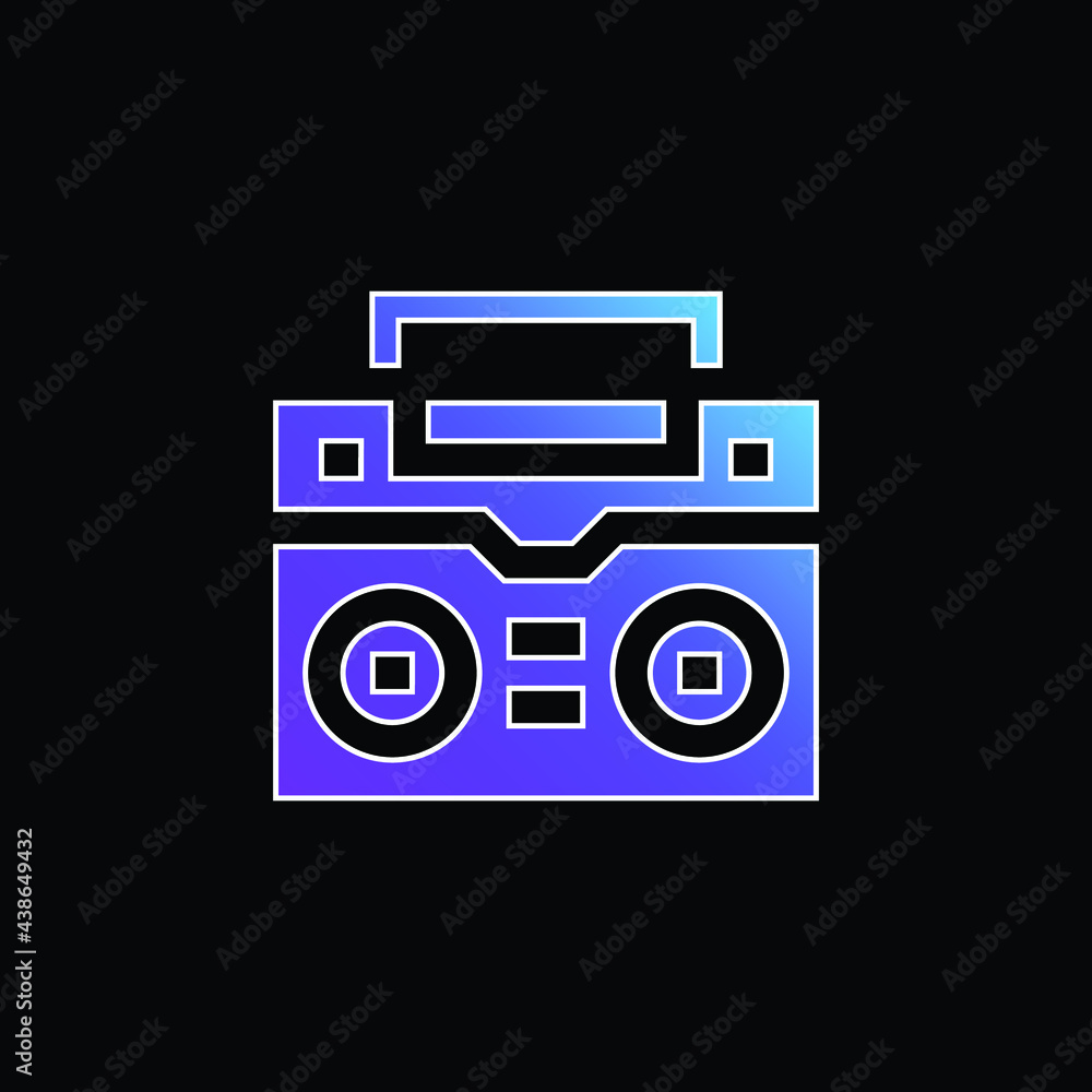 Boombox blue gradient vector icon Boombox blue gradient vector icon