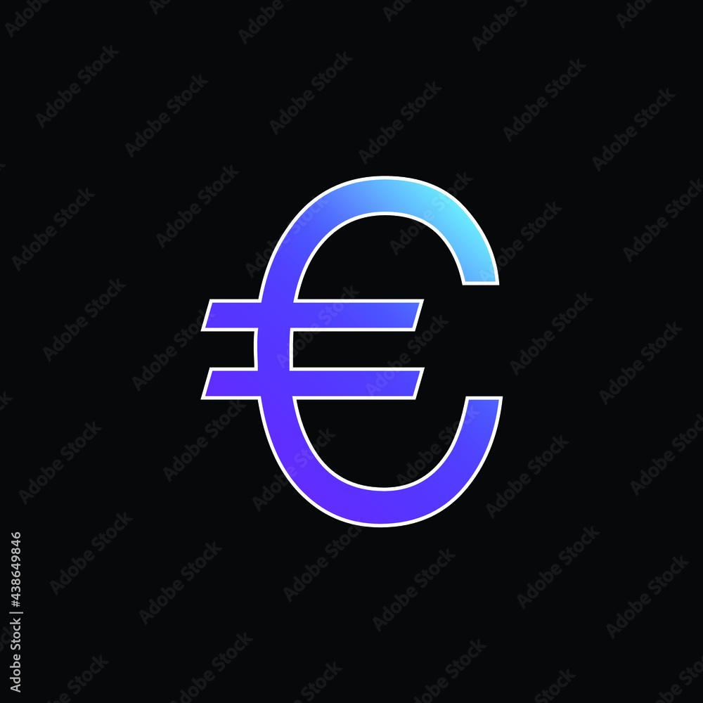 Big Euro Symbol blue gradient vector icon Big Euro Symbol blue gradient vector icon