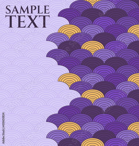 Fényképezés vector abstract japanese background with fish scales, light part for text and br