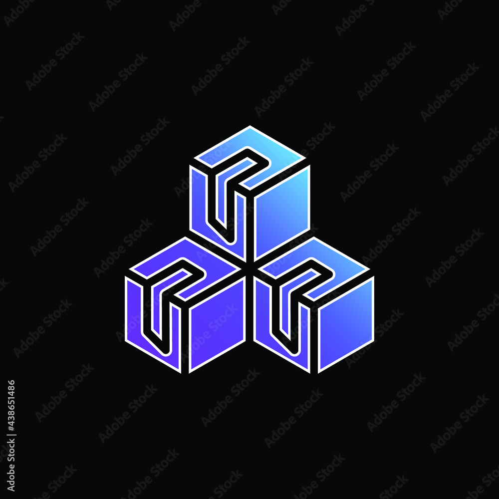 Box blue gradient vector icon Box blue gradient vector icon