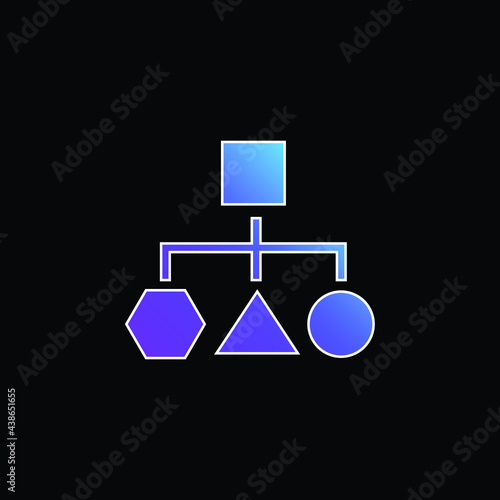 Block Scheme Of Geometrical Shapes blue gradient vector icon