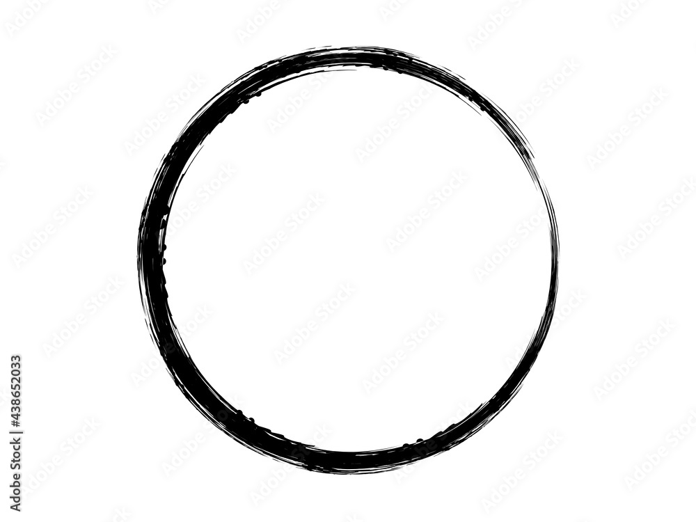 Grunge circle made of black paint.Grunge circle made with artistic brush.Grunge oval shape made for marking. Grunge circle made of black paint.Grunge circle made with artistic brush.Grunge oval shape made for marking.