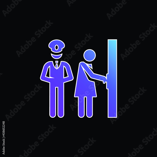 Bodyguard blue gradient vector icon