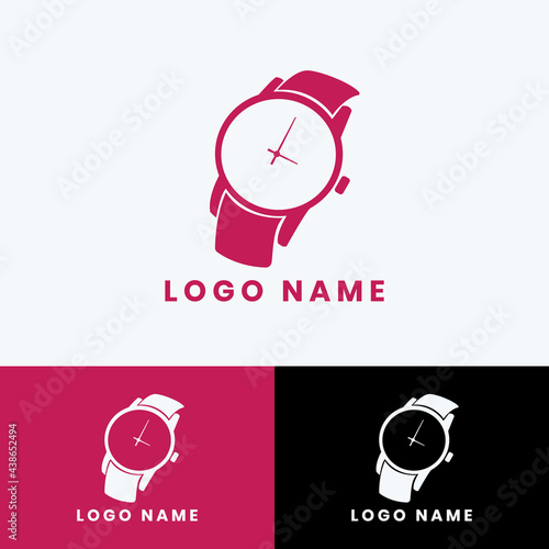 Minimalist and elegant watch logo, suitable for watch shop logos or watch brand logos