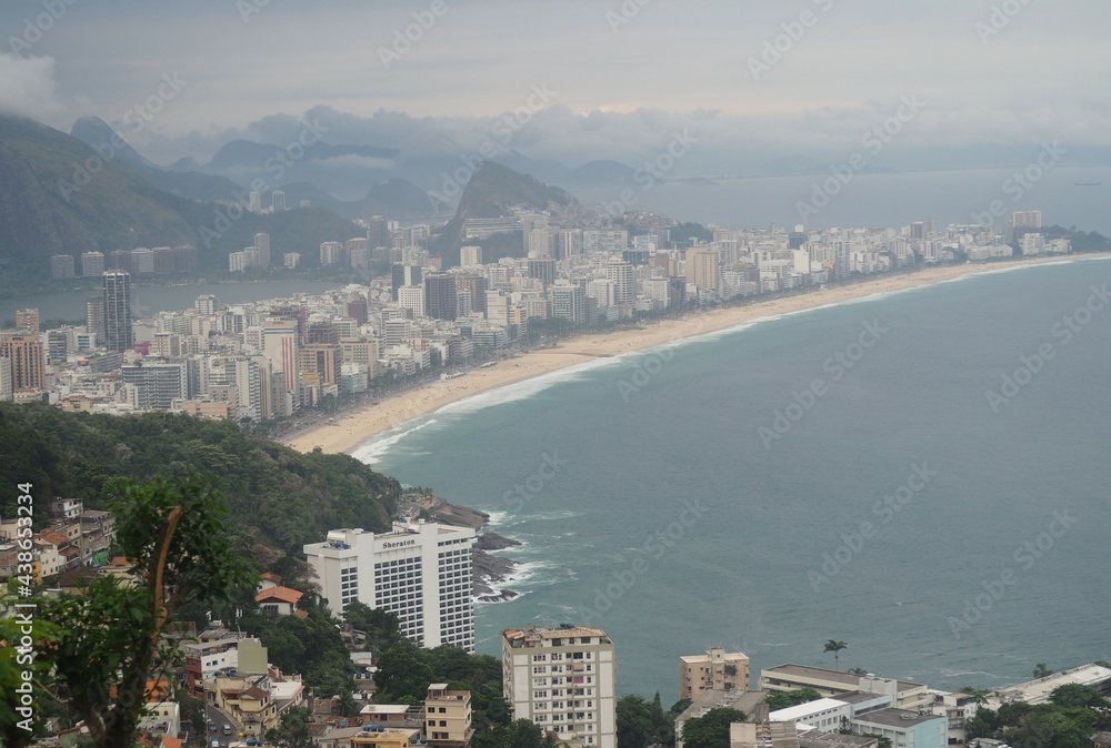 Fototapeta premium Vidigal view from the entire Rio de Janeiro beachfront with the Sheraton Hotel in front. 