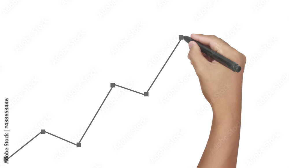 Hand drawing chart, graph stock of growth Hand drawing chart, graph stock of growth