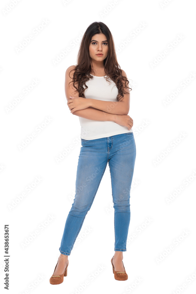 Young Indian woman lifestyle wearing casual wear Young Indian woman lifestyle wearing casual wear